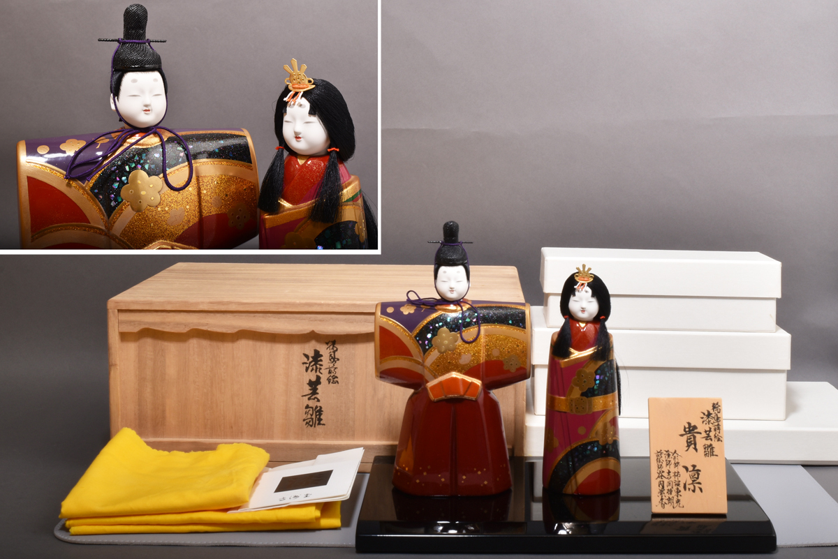 豊富な，新作登場 2763 輪島蒔絵 漆芸雛 お雛様 貴凛 蒔絵師：谷内
