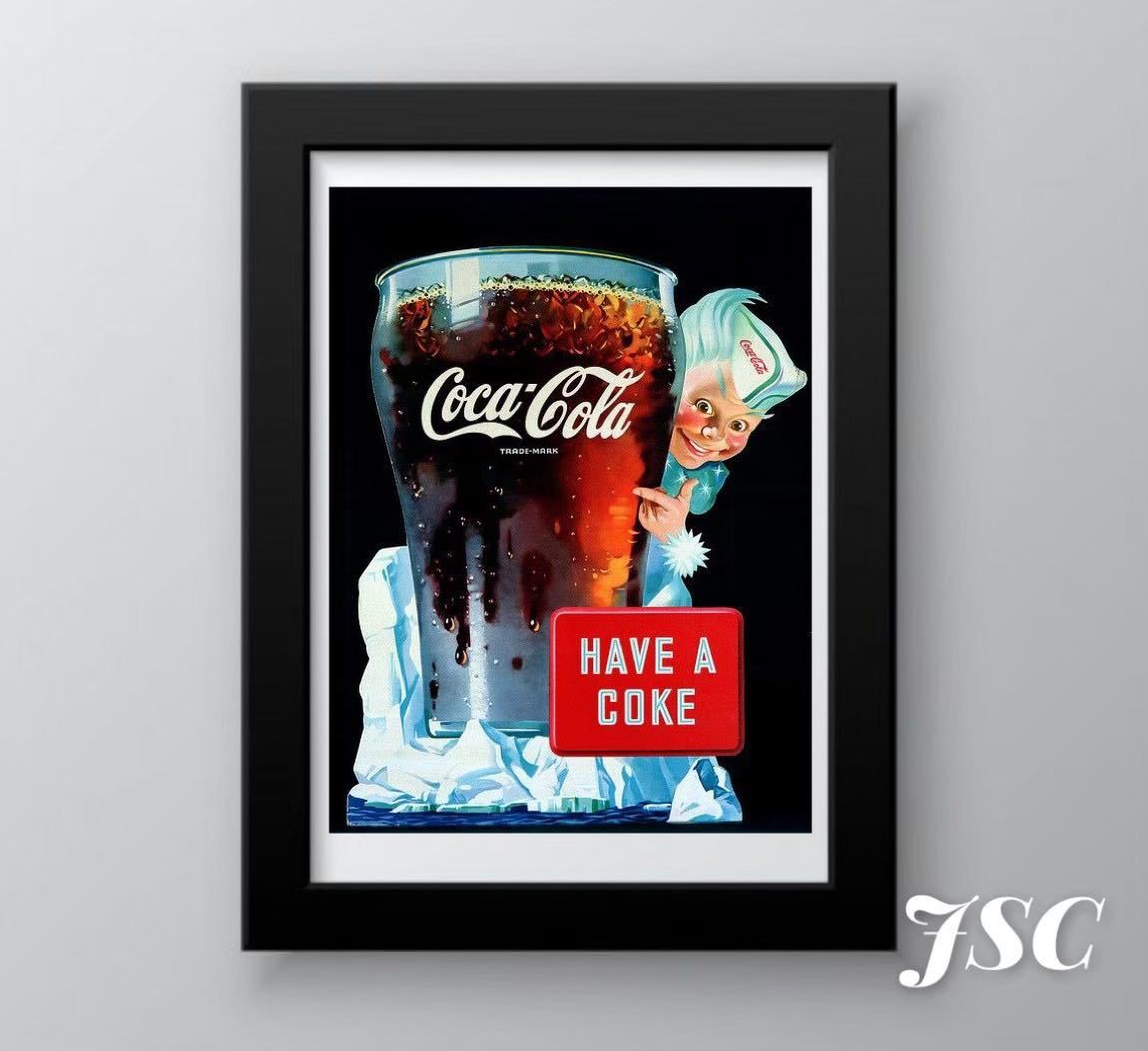 Coke コカ・コーラ アートフレーム Coca-Cola ミラーアート 黒フレーム