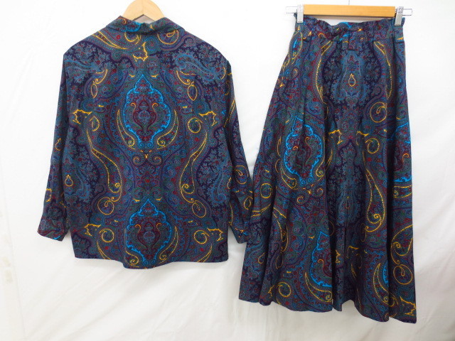 12/355 KENZO ケンゾー ペイズリー柄 セットアップ 長袖シャツ フレア 