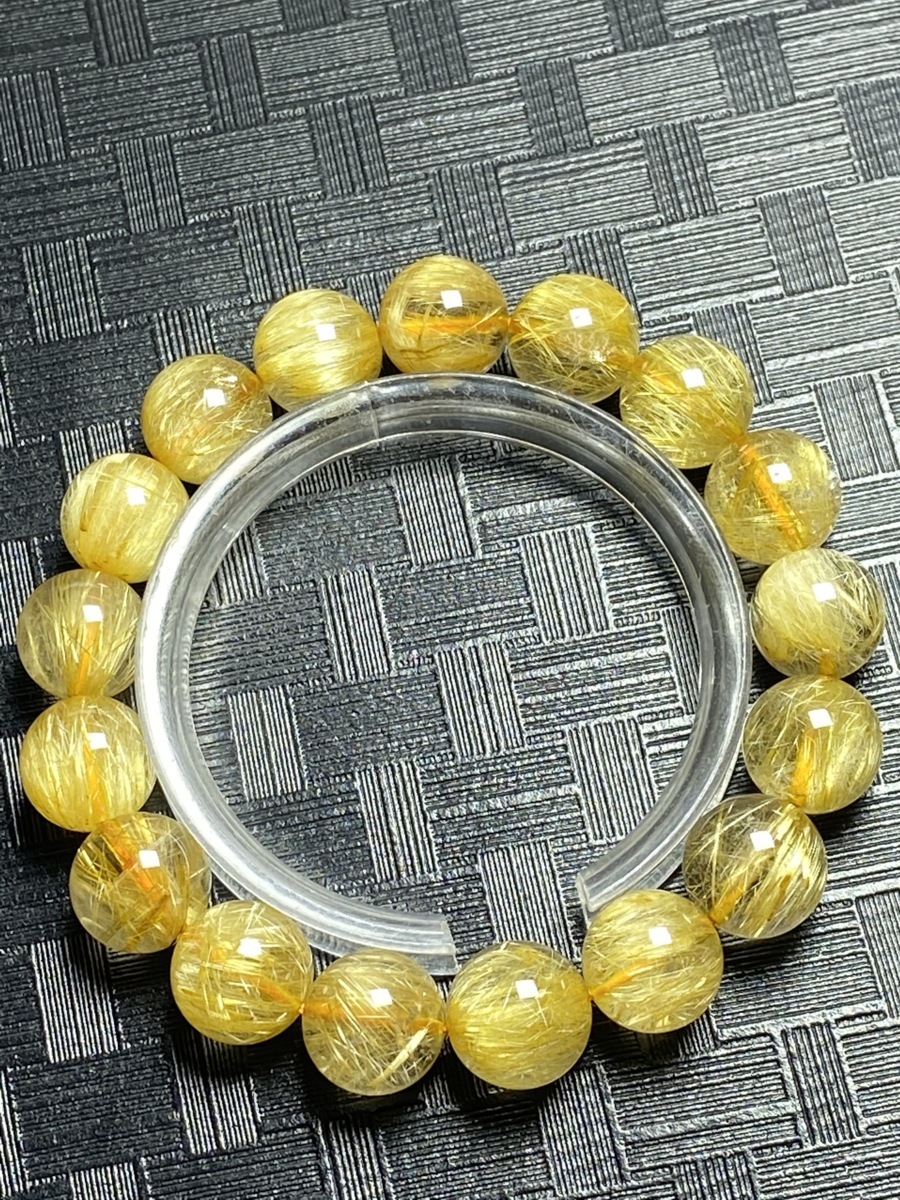 数量限定 0316r139 天然 45A黄金タイチンルチル ブレス 12.5-13mm(天然石、半貴石)｜売買されたオークション情報、yahooの商品情報をアーカイブ公開 - オークファン 天然石、半貴石