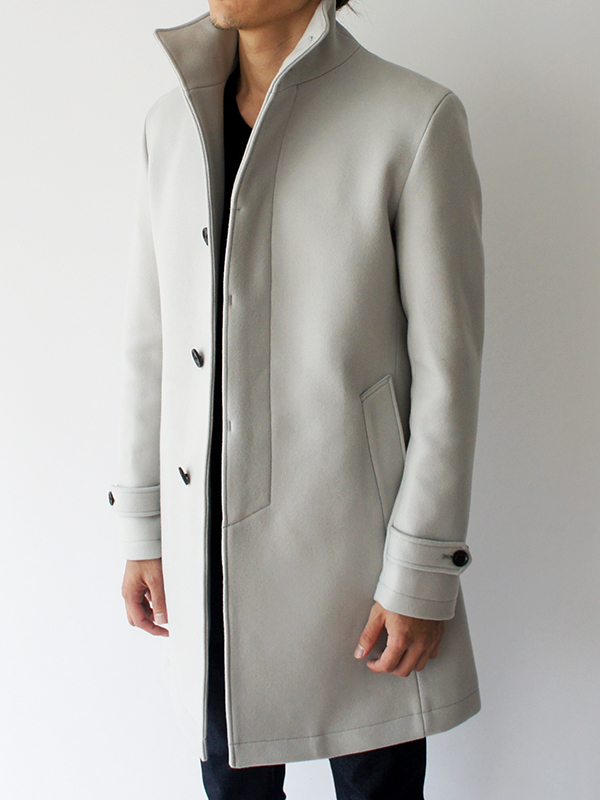 junhashimoto STAND COLLAR COAT スタンドカラーコート メルトン