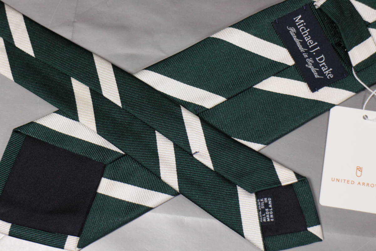 ドレイクス＊アローズ新品ネクタイ超モダン艶シックグラスグリーン