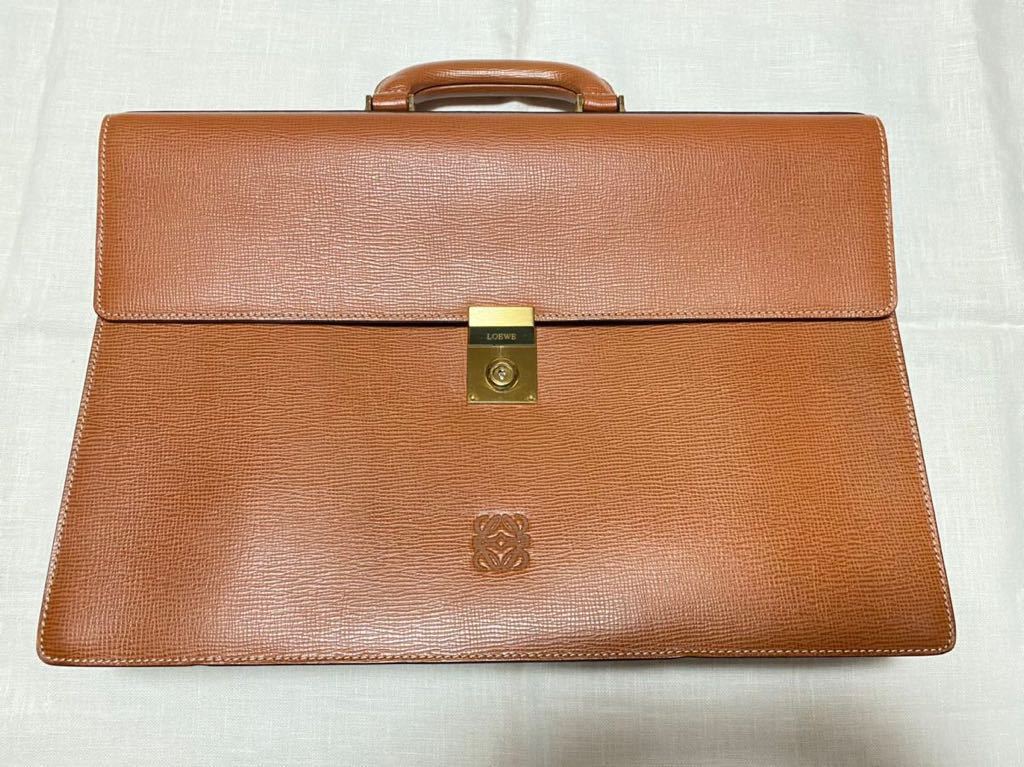 【2026，定番】 LOEWE ロエベ レザー ゴールド金具 ビジネスバッグ ブリーフケース ハンドバッグ 書類かばん 手提げかばん メンズ ブラウン系(ブリーフケース、書類かばん)｜売買されたオークション情報、ya ブリーフケース、書類かばん