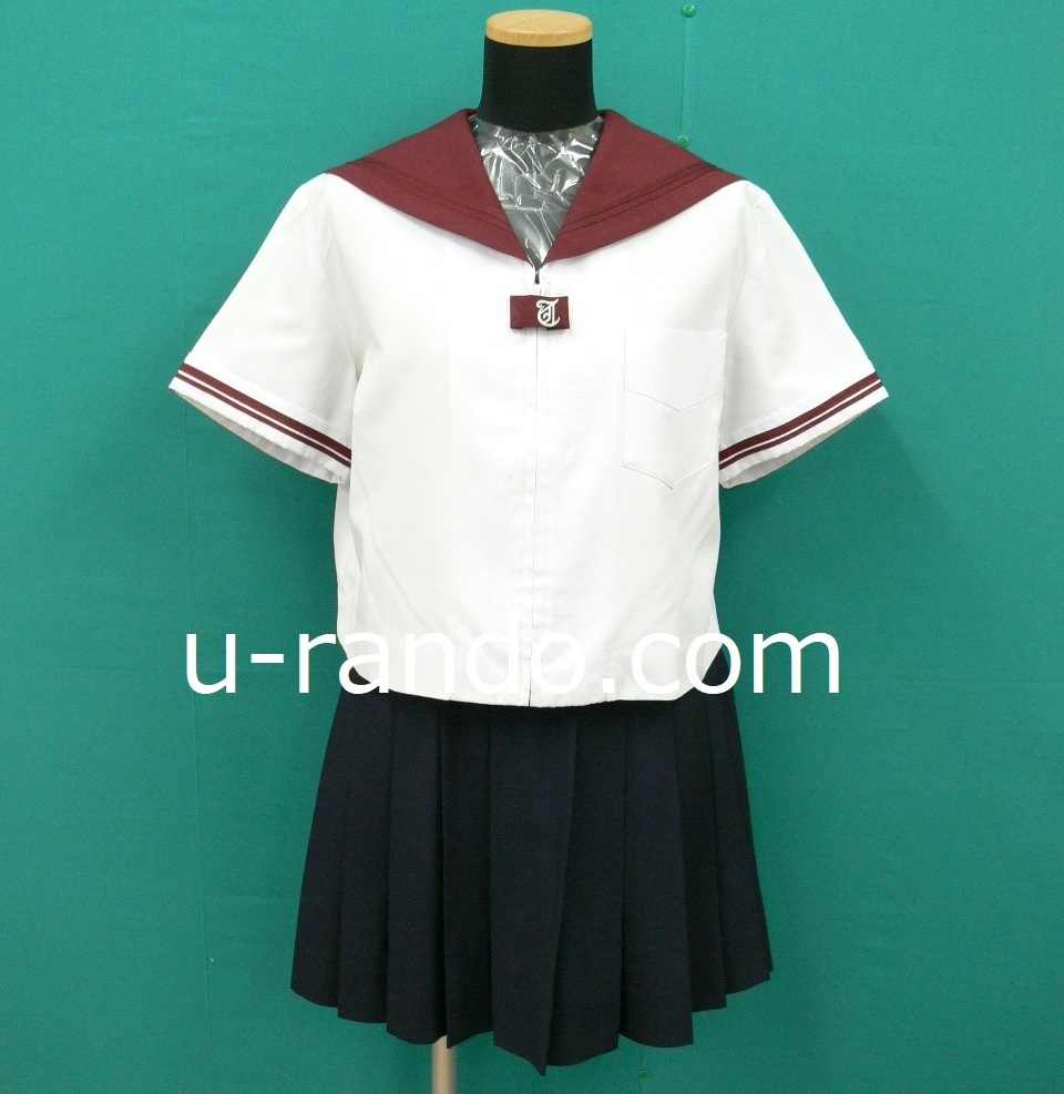コスプレ衣装セット　Lサイズ コスプレ衣装 #0248 津久野・大きなサイズ・赤エリ赤2本ラインの夏
