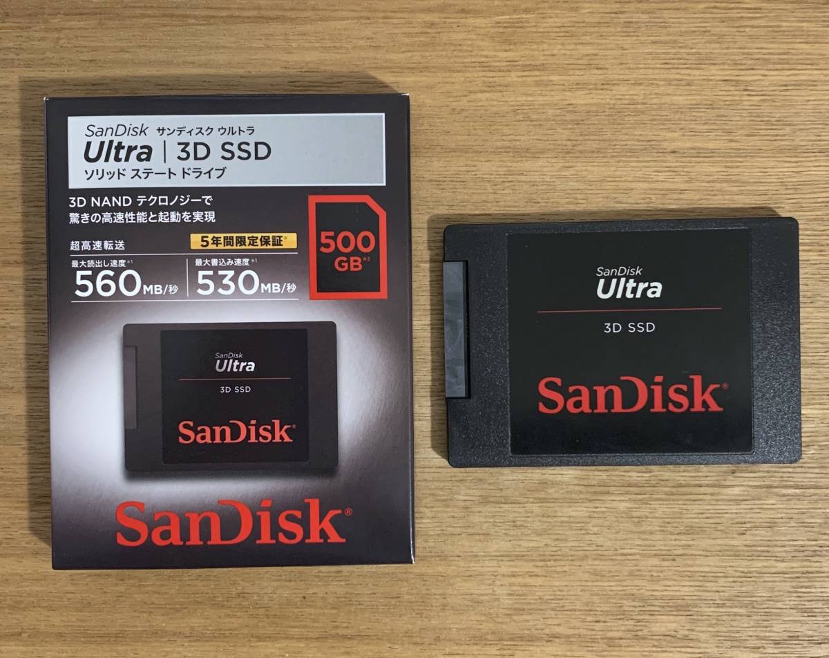 激安大特価，正規品 SanDisk 500GB Ultra 3D SSD SDSSDH3-500G-J25 内蔵 2.5インチ 7mm SATA サンディスク 国内正規販売品 書込少/(256GB～)｜売買されたオークション情報、yahooの商品情報をアーカイブ公開 - オークファン 256GB～