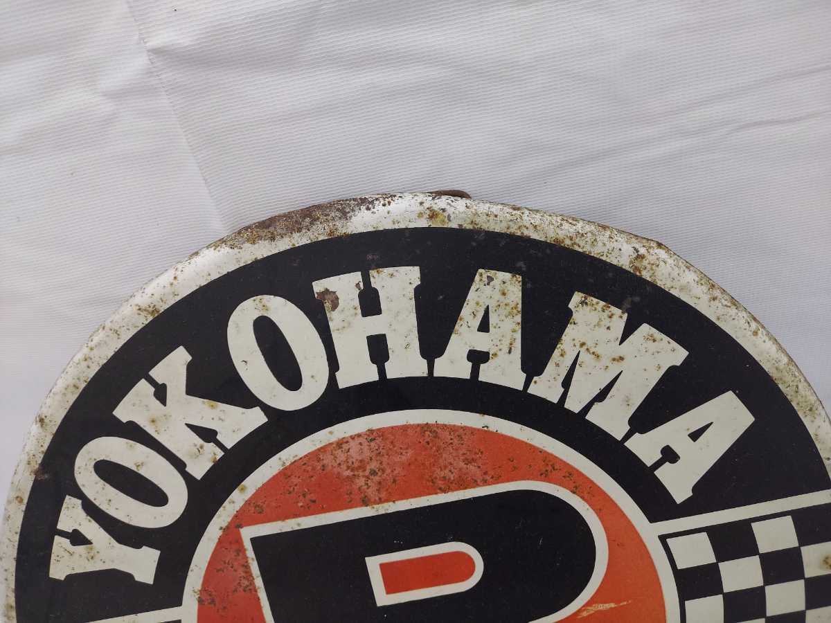 YOKOHAMA ヨコハマタイヤ レトロ看板 details item 当時物 ヨコハマ 