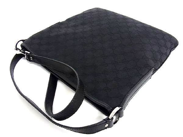 1円 □美品□ GUCCI グッチ 113013 203989 GGキャンバス×レザー  