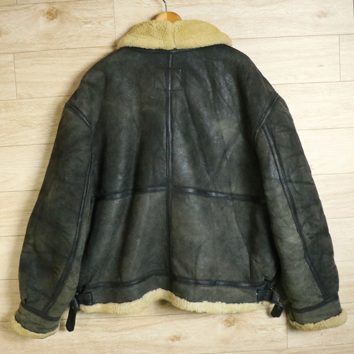 7/811 80s ビンテージ USA製 Schott ショット B-3 ムートン レザー 