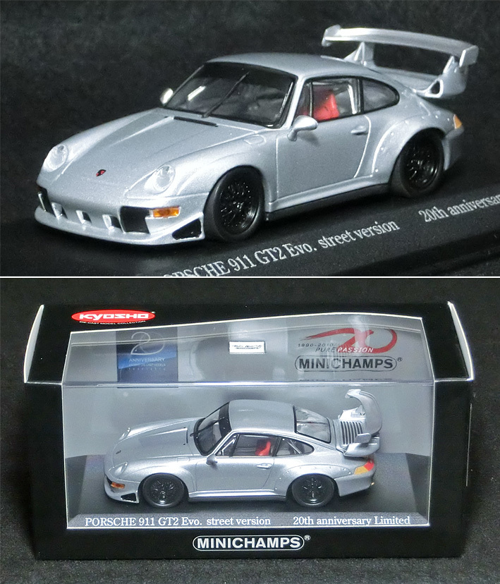 ポルシェ 911 GT2 Evo. ミニカー シルバー 限定版 ポルシェ911GT2 Evo. ストリート仕様 1996（シルバー） *1/43 スケール