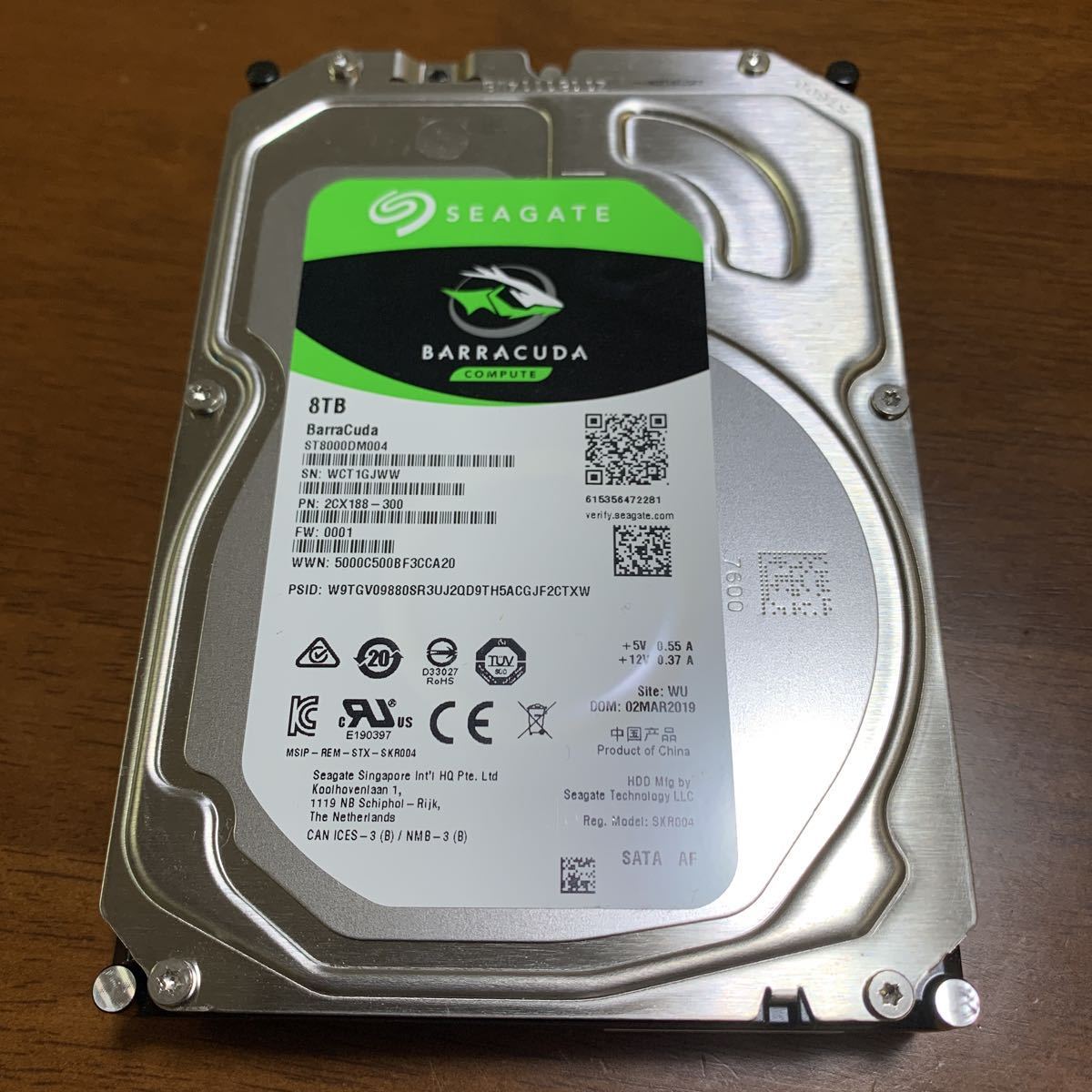 Seagate 8TB HDD 2台セット 動作確認済② SEAGATE HDD 8TB ST8000DM004