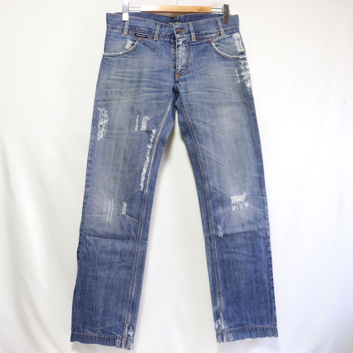 DOLCE&GABBANA ダメージ 加工 プレート付き デニム イタリア ミラノ