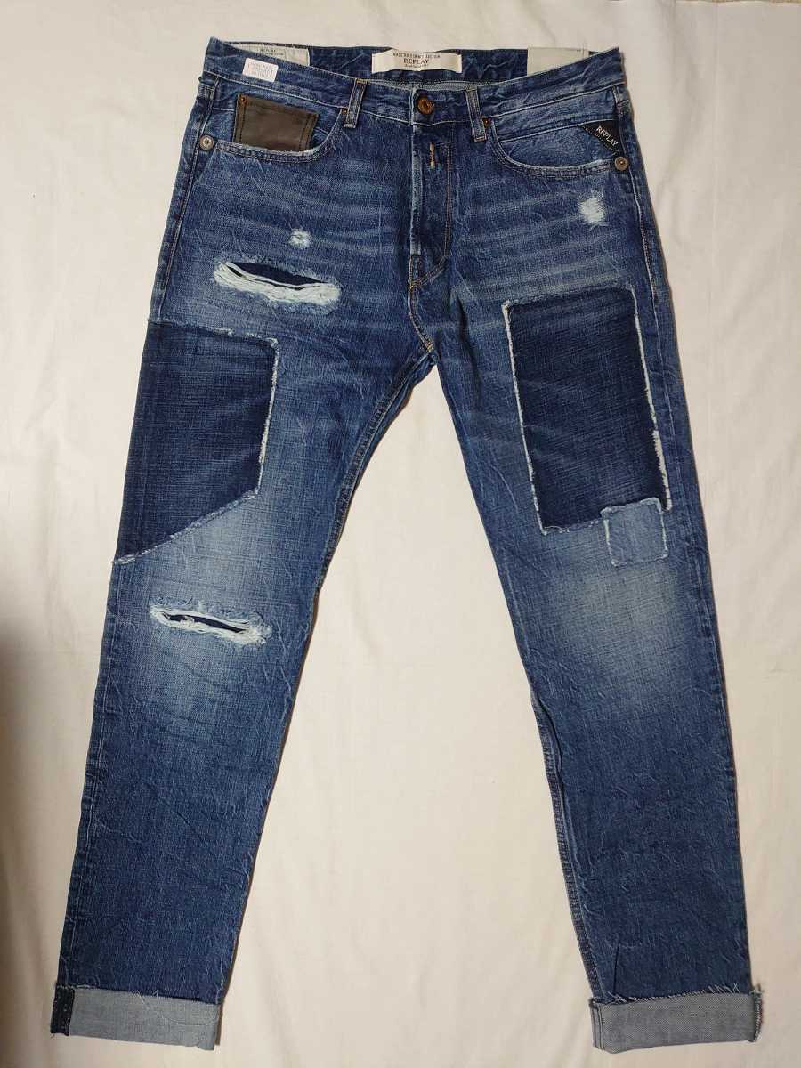 【大人気，セール】 1円 REPLAY MAESTRO Denim DONNY 13oz スリムテーパード クロスハッチコットンデニム JEANS ジーンズ DIESEL ディーゼル(W32～)｜売買されたオークション情報、yahooの商品情報をアーカイブ公開 - オークフ W32～