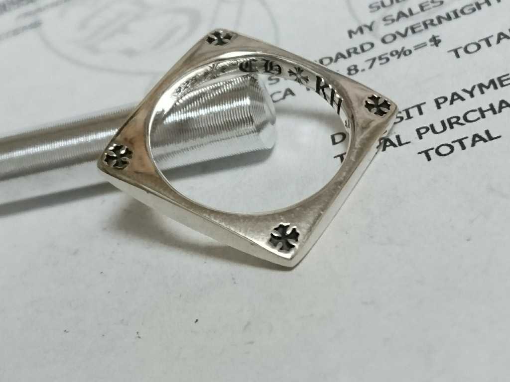 希少 クロムハーツ スクエアサークルリング 18号 CHROME HEARTS 限定品