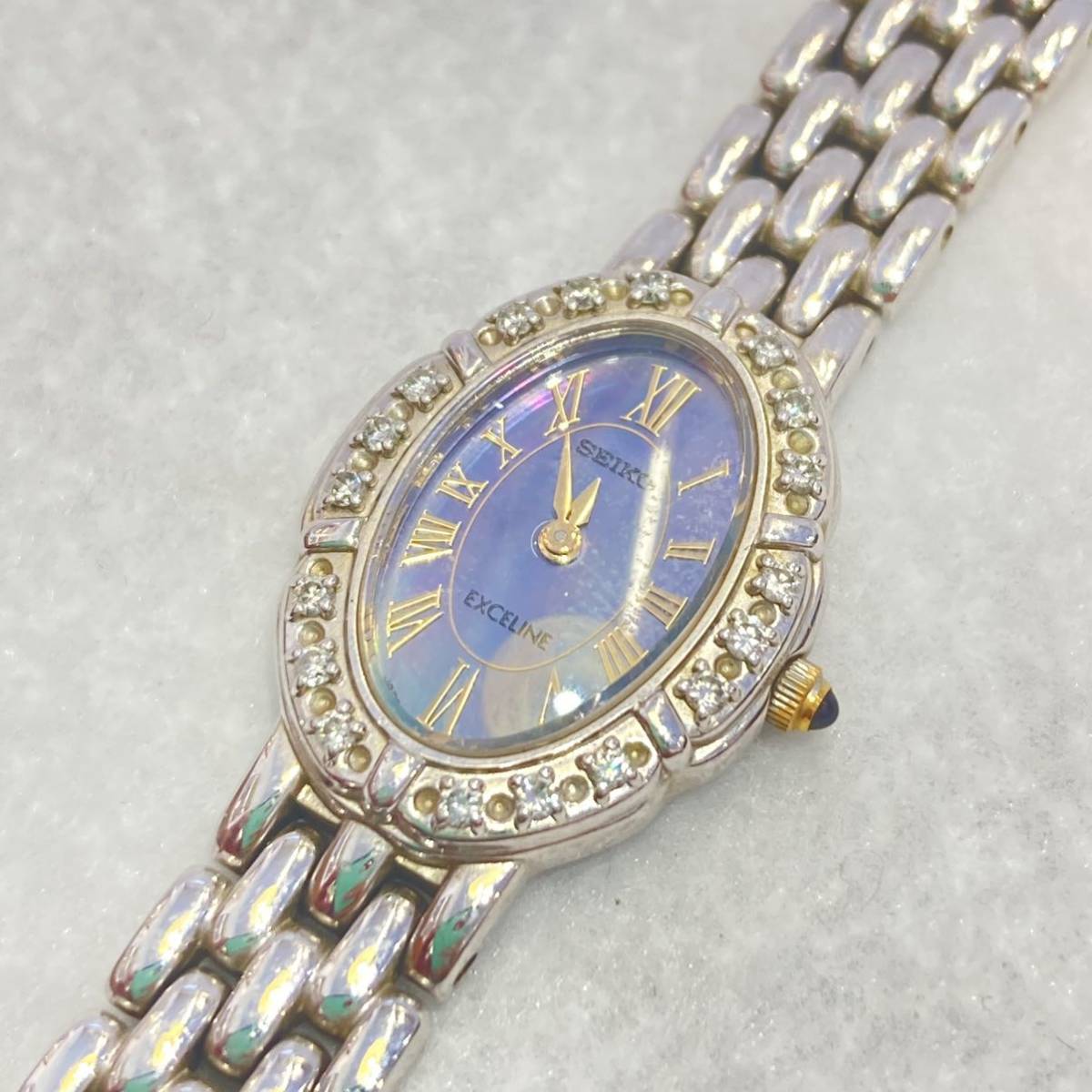 ◇SEIKO セイコー EXCELINEエクセリーヌ 18P ダイヤ クォーツ時計 1F20