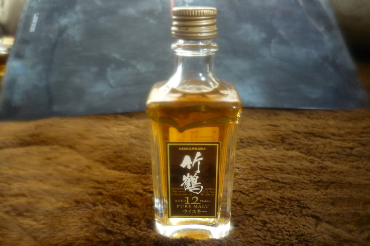 ミニボトル 4本 ニッカ ウイスキー 鶴 白 陶器 50ml・竹鶴12年・ Le