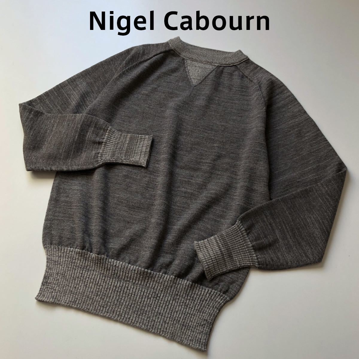  Nigel Cabourn クルーネックニット セーター ウール Vガゼット スウェットデザイン グレー ナイジェル ケーボン(Sサイズ)｜売買されたオークション情報、yahooの商品情報をアーカイブ公開 - オー Sサイズ