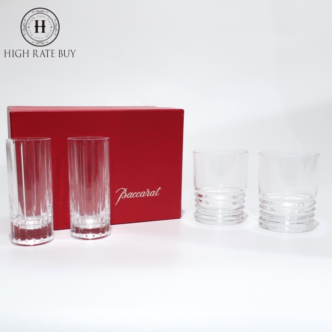 1円スタート 美品 Baccarat バカラ タンブラー グラス セット 箱付き ペア クリスタルガラス 食器 ロックグラス 洋食器