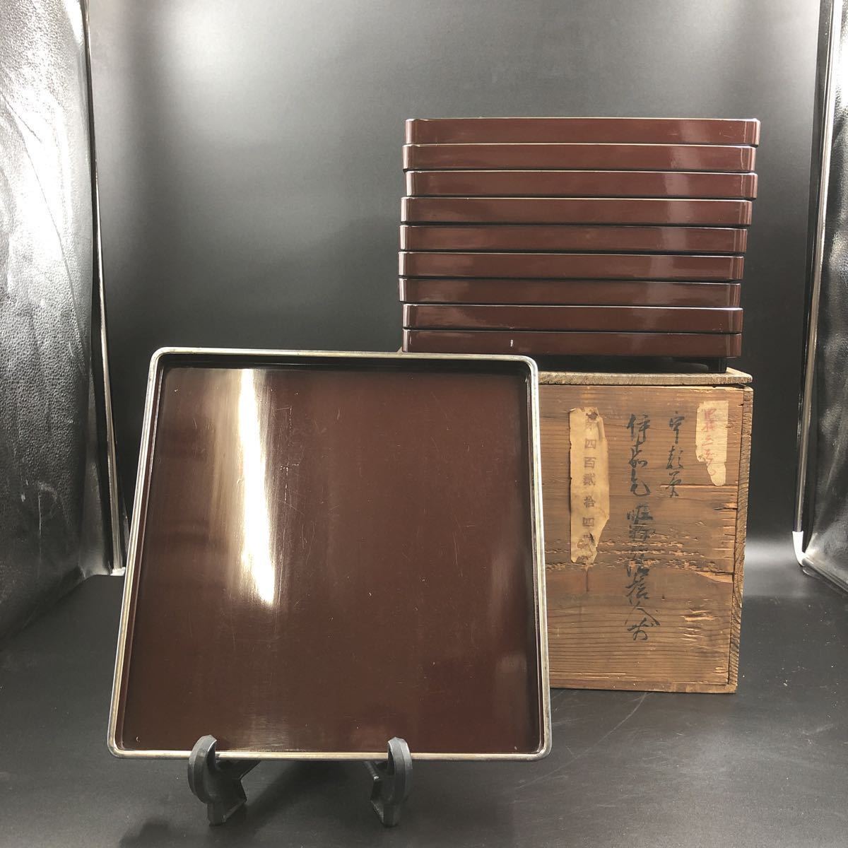 骨董 江戸末期 脚付き 盆4枚 【公式通販】