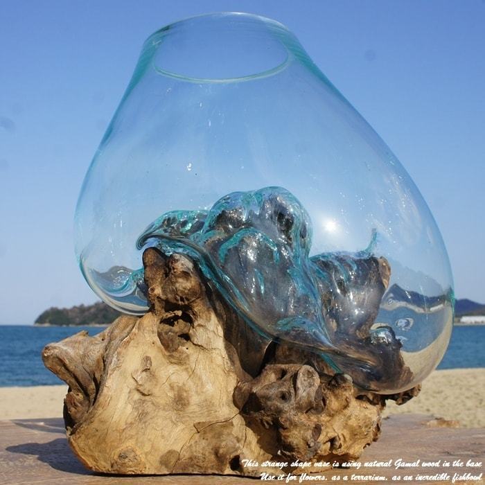 花瓶 アクアリウム 選べる 流木ガラスオブジェ 金魚鉢 水槽 超超特大 