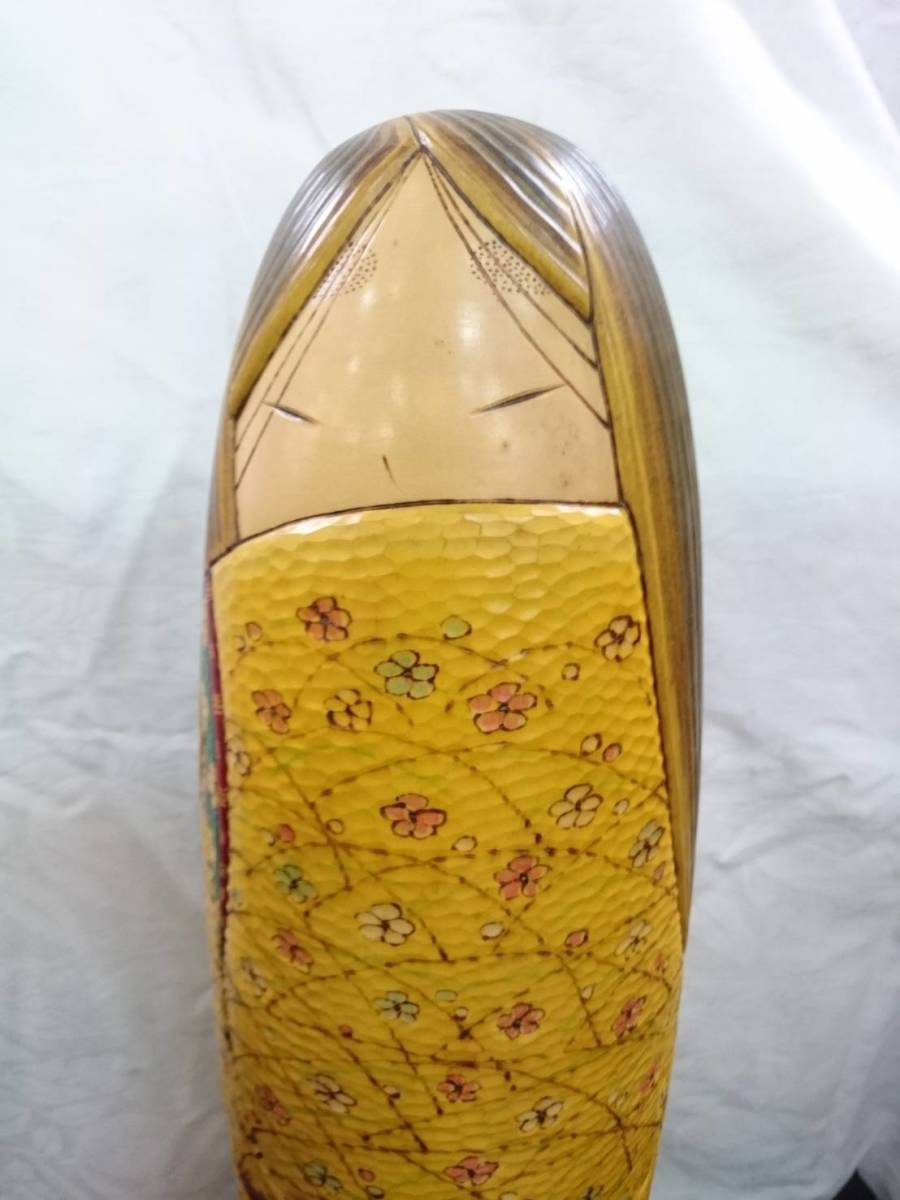 加藤竜雄作、創作こけし、(夕月) 管K252】創作こけし 加藤竜雄作「夕月」1977年通産大臣賞受賞作品 68cm