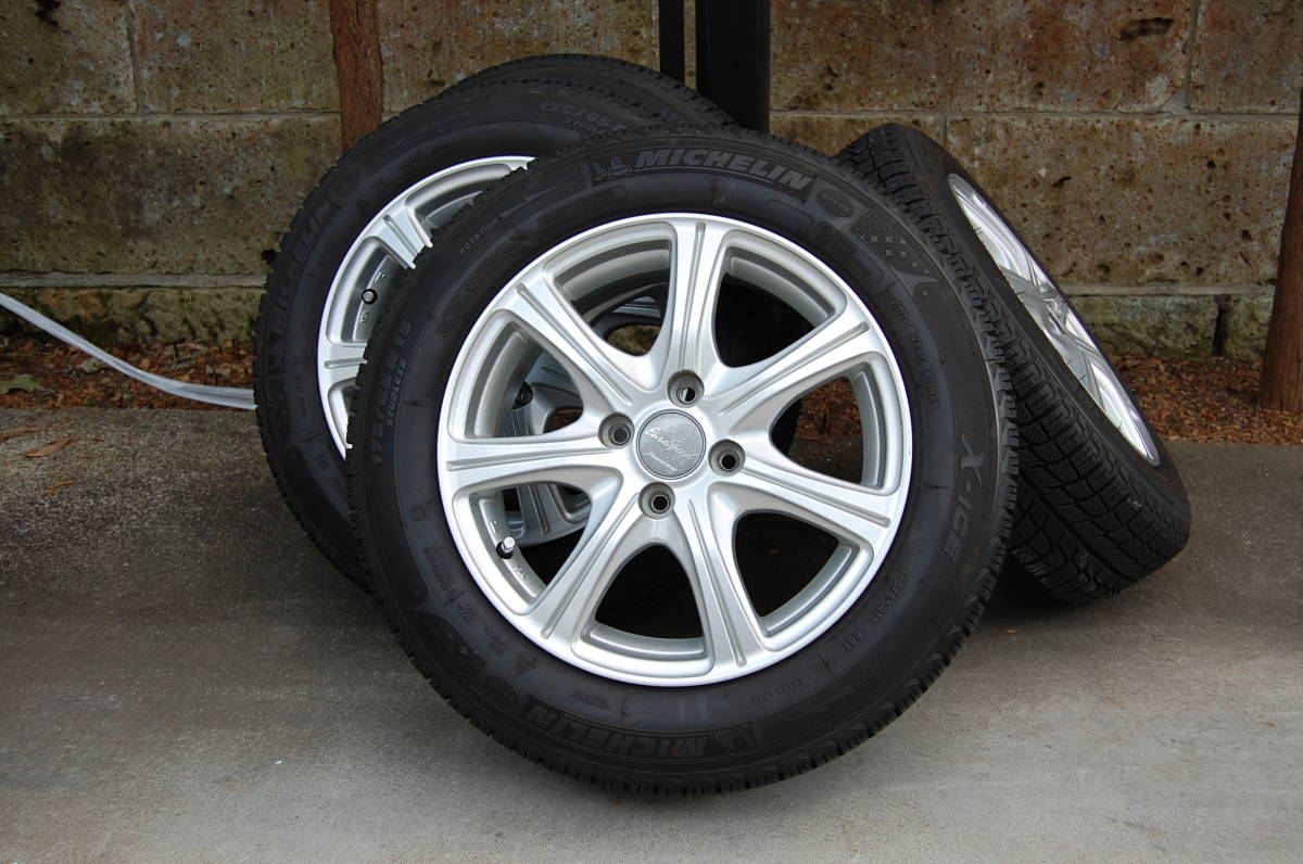 用アルミホイール+ミシュランXICE3 ミシュラン X-ICE3 175/65R15 6J×15 PCD100 ＋50 ホンダ フィット他