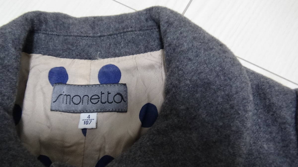 シモネッタ マメール 4 107 ☆刺繍 ウール カシミヤ コート アウター  