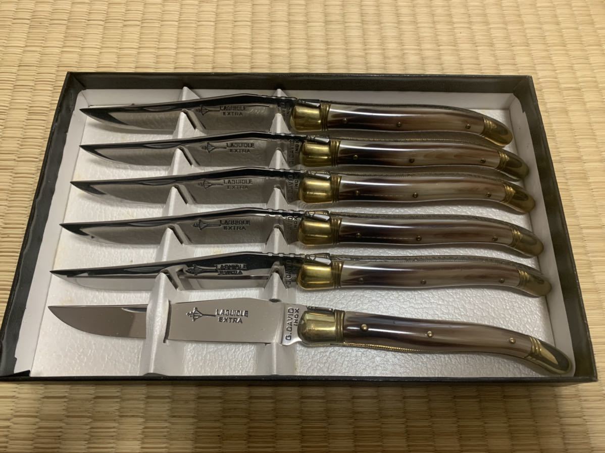  フランス製Laguiole Arbalte Extra 高級 G.Davidラギオールナイフ 6本セット(テーブルナイフ)｜売買されたオークション情報、yahooの商品情報をアーカイブ公開 - オークファン テーブルナイフ