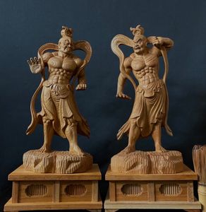 極上品 仏教工芸品 一刀彫 総ケヤキ材 福神 恵比寿 大黒 デパダー