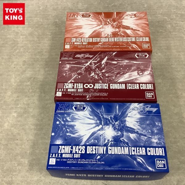 100%新品，正規品 1円 HG 1/144 機動戦士ガンダムSEED DESTINY デスティニーガンダムクリアカラー インフィニットジャスティスガンダム クリアカラー他(プラモデル)｜売買されたオークション情報、yahooの商品情報 その他