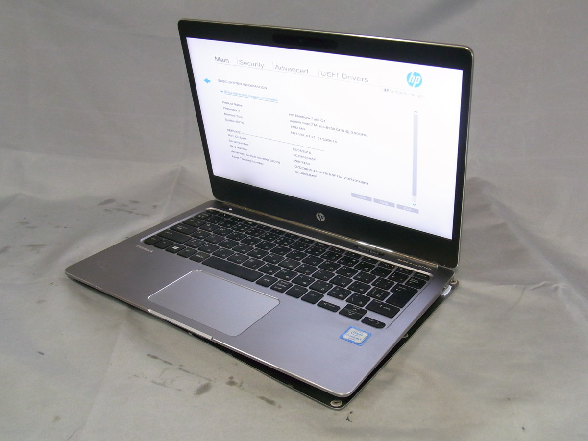 数量限定，大人気 B28000 O-12523 HP EliteBook Folio G1 Core m3 6Y30 8GB ジャンク(13インチ未満)｜売買されたオークション情報、yahooの商品情報をアーカイブ公開 - オークファン HP