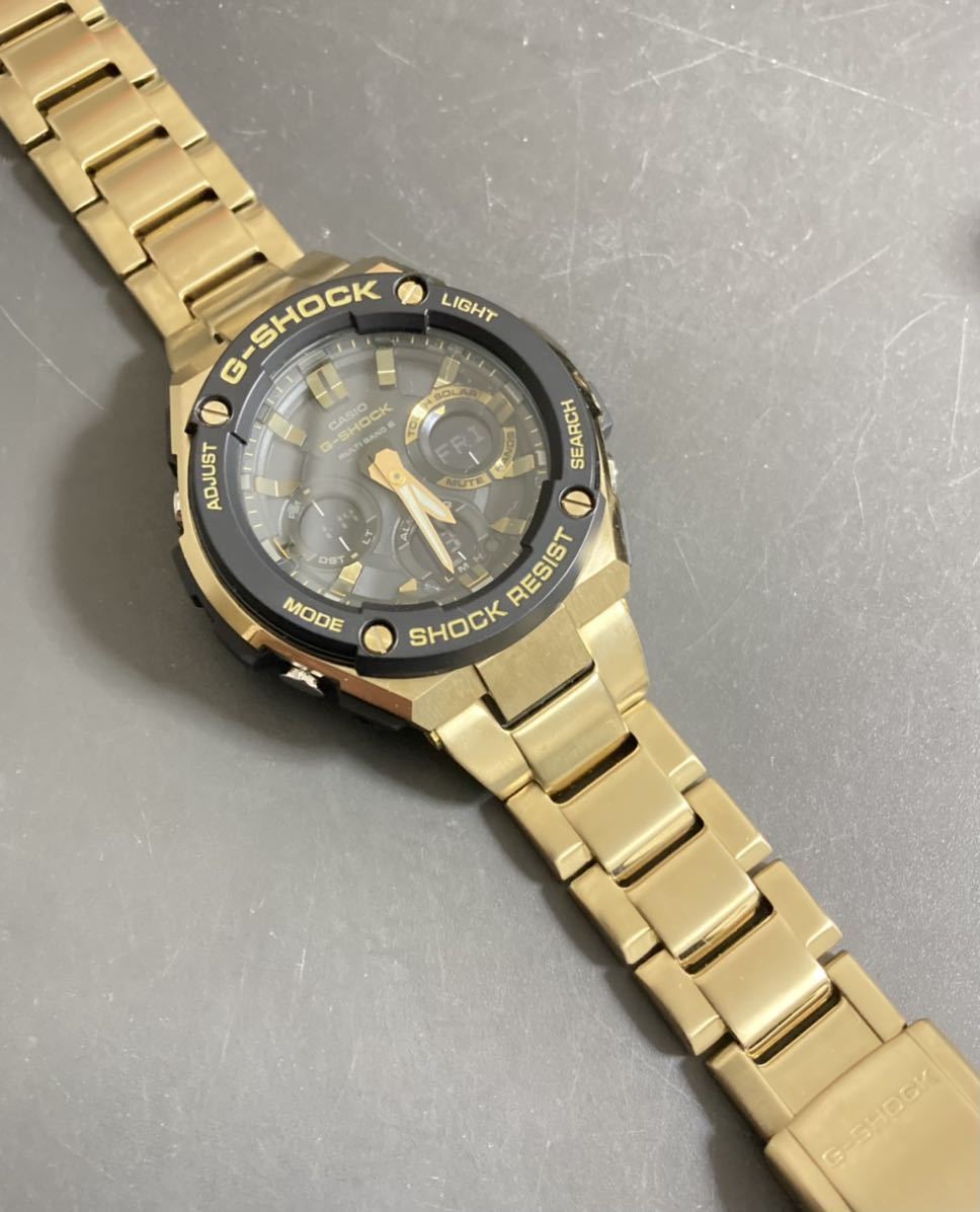 極美品 箱説付G-SHOCK GST-W100G-1AJF G-STEEL Gスチール タフソーラー 