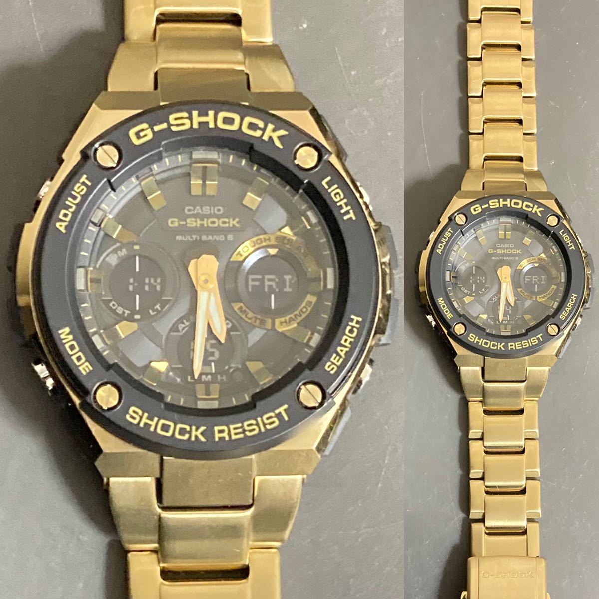 極美品 箱説付G-SHOCK GST-W100G-1AJF G-STEEL Gスチール タフソーラー 