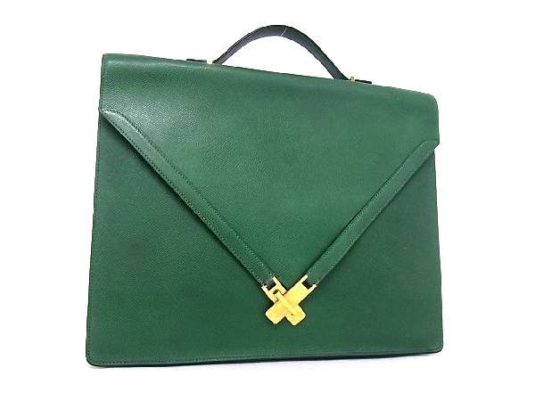 安い，得価 1円 HERMES エルメス ヴィンテージ クシュベル ポルトドキュマン ビジネスバッグ 書類かばん S刻印 グリーン系 Q2412BN(その他)｜売買されたオークション情報、yahooの商品情報をアーカイブ公開 - かばん、バッグ