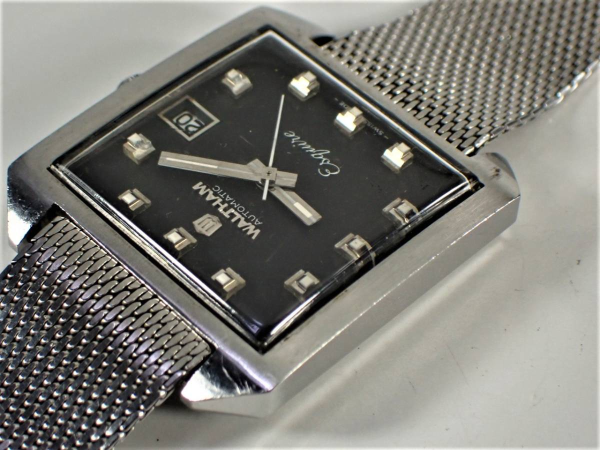 WALTHAM Esquire オートマ スクエアケース 黒 Esquire ウォルサム 