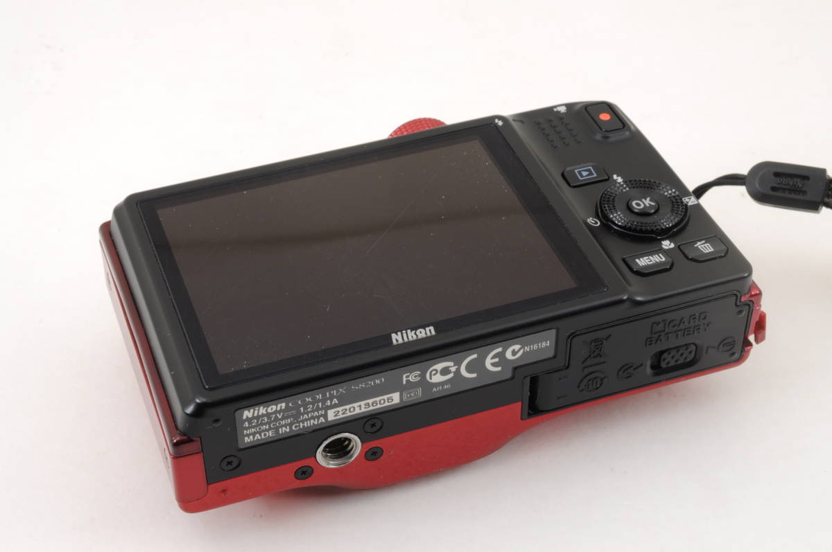[モイネ03]動作品 ニコン COOLPIX S8200 コンデジ 赤 NIKON デジカメ S8200 COOLPIX Nikon S8200WH ニコン、「COOLPIX ホワイト