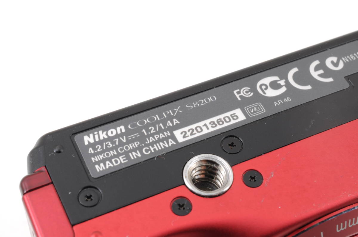 [モイネ03]動作品 ニコン COOLPIX S8200 コンデジ 赤 NIKON デジカメ S8200 COOLPIX Nikon S8200WH ニコン、「COOLPIX ホワイト