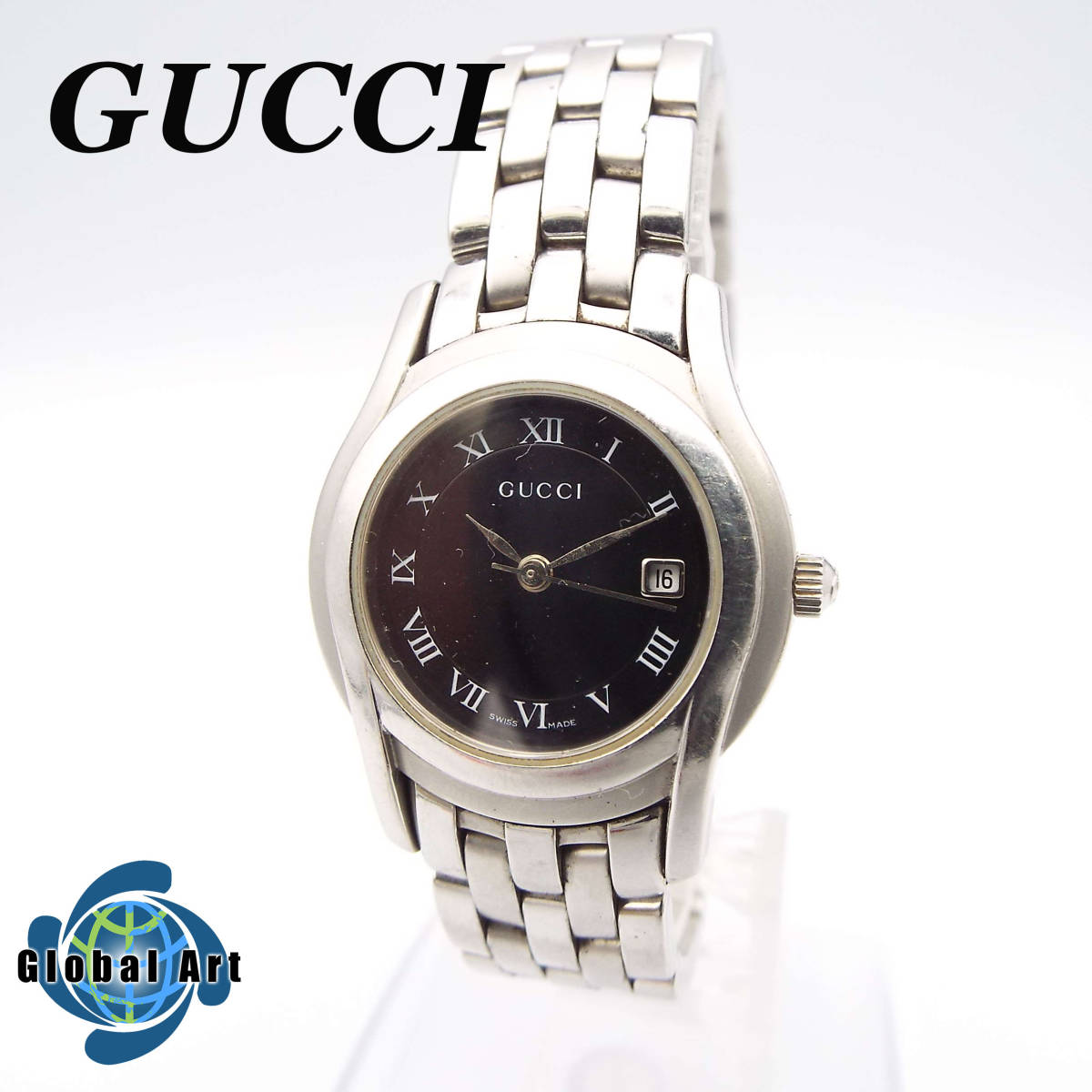 あ11186/GUCCI グッチ/クオーツ/レディース腕時計/デイト/ローマン