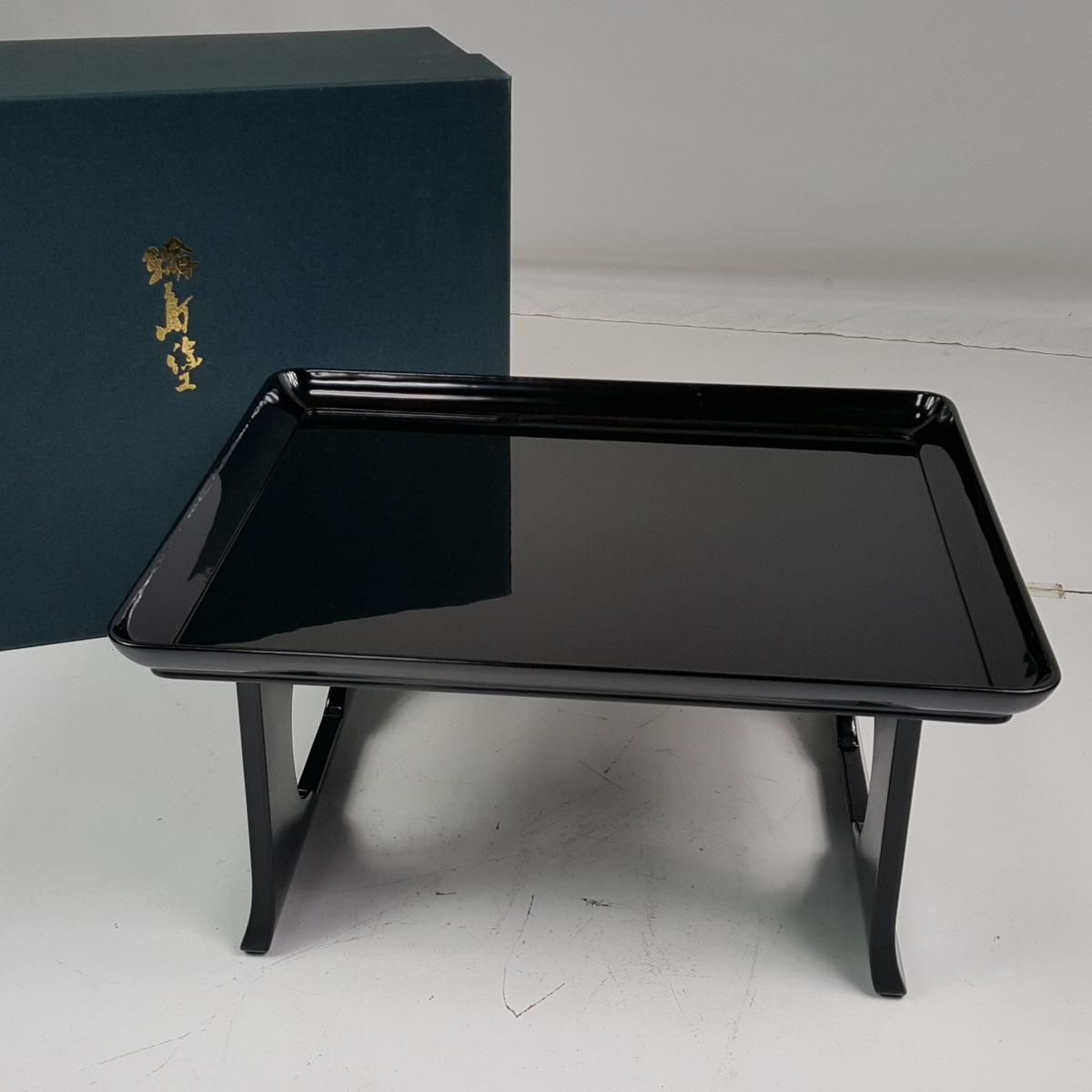輪島塗 塩安製 黒真塗 天然木 茶懐石膳 10客 共箱