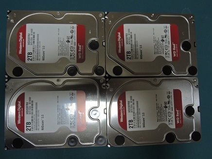 WD Red 2TB HDD WD20EFRX 4個セット 〇【4台セット】Western Digital