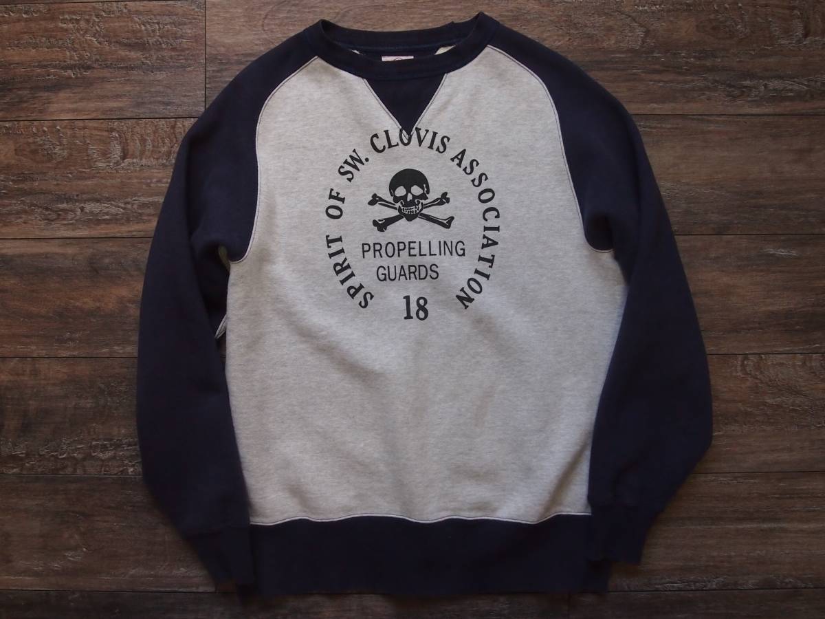 ザリアルマッコイズ/McCOY'S 40ｓツートーンスウェットシャツ XL フリーダムスリーブ NAVY
