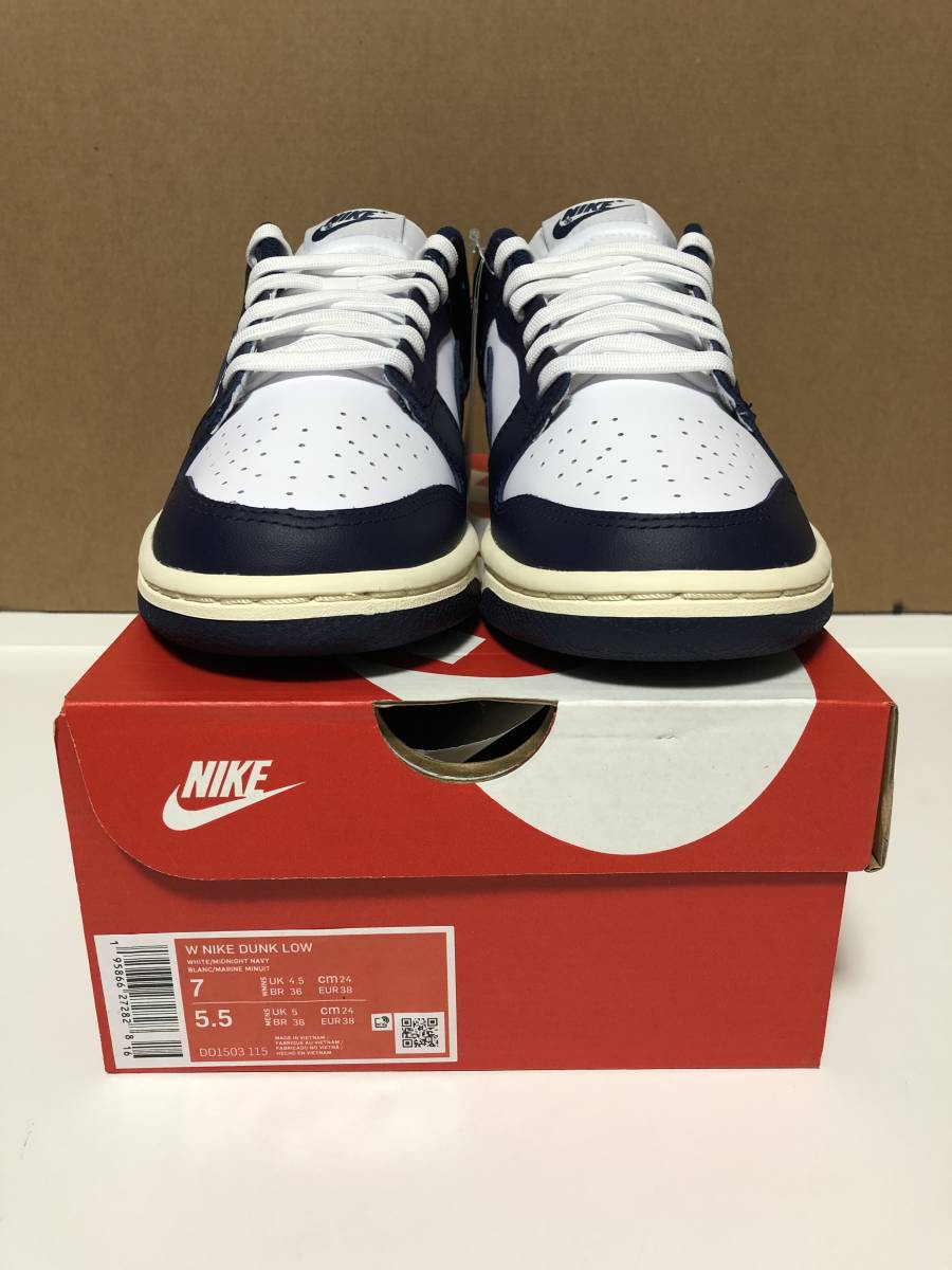 NIKE WMNS DUNK LOW VINTAGE NAVY US7 ナイキ ウィメンズ ダンクロー  
