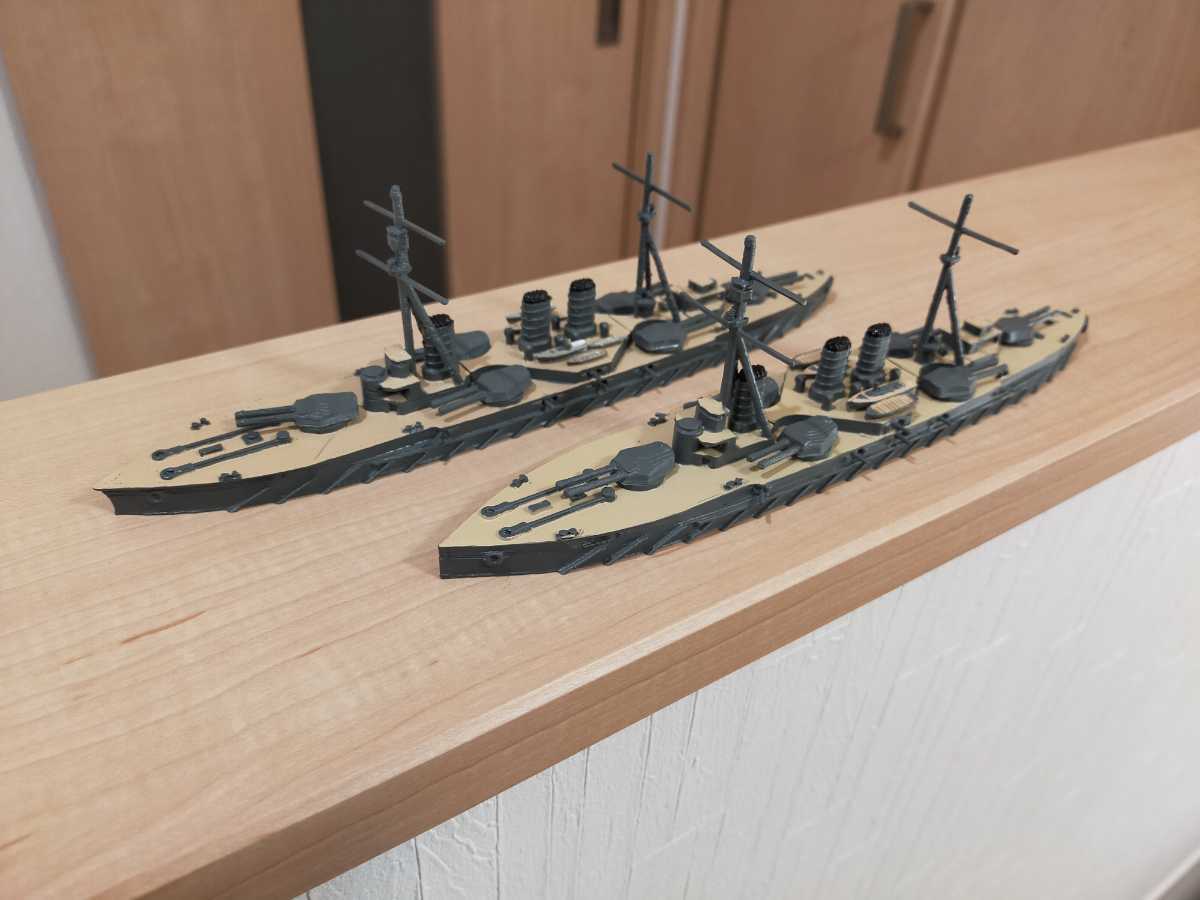 日本海軍弩級戦艦 1/700艦船模型 戦艦摂津 戦艦河内のキット組立品 2