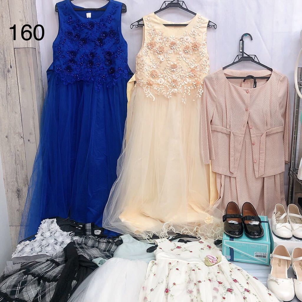 DA7 1円～子供用 ピアノ発表会ドレス まとめ 靴 ドレス 女の子 120  