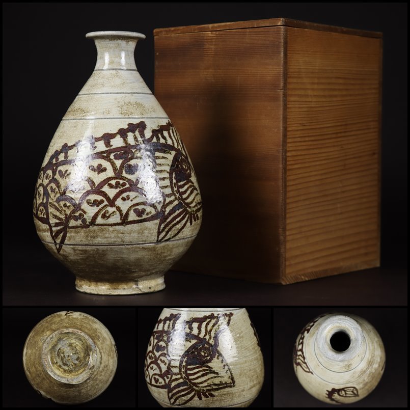 徳利、花瓶時代物 徳利□琉球南蛮焼花生 荒磯 鬼ノ腕徳利(タワカサー
