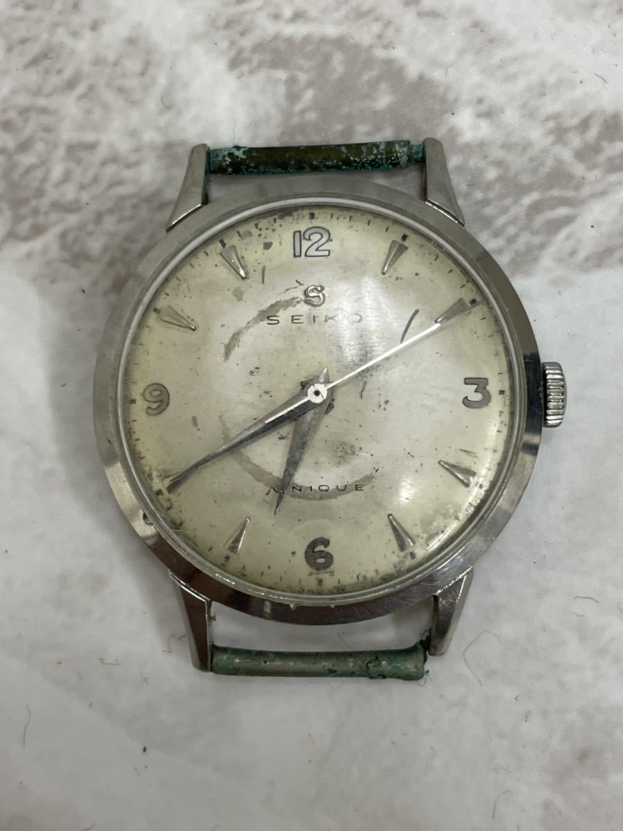 稼働品・Sマーク SEIKO セイコー UNIQUE ユニーク 手巻き メンズ 