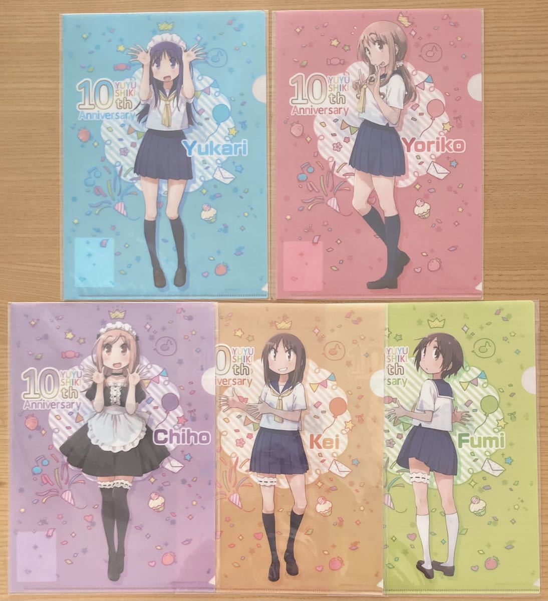 ゆゆ式10周年記念展 クリアファイル 5枚セット 新品 未開封 2018年 ゆ 