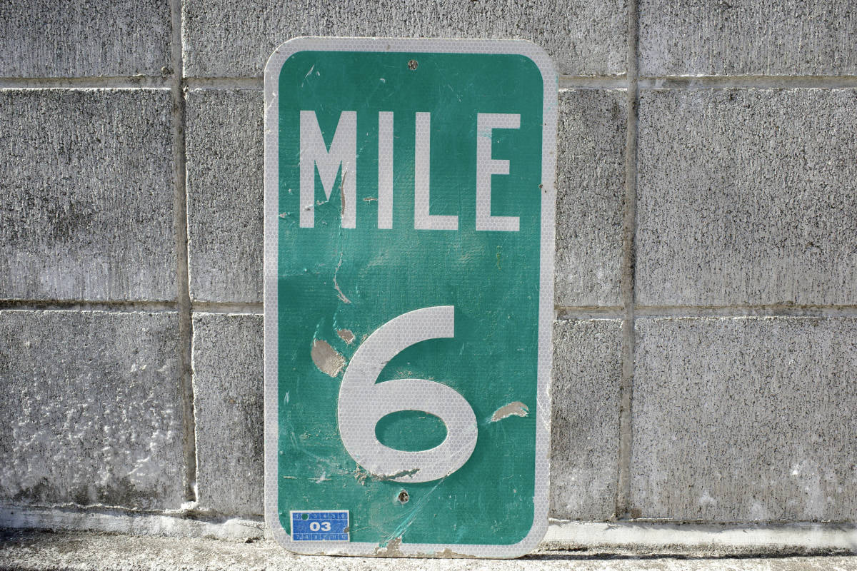 ビンテージ MILE 6 マイル ロードサイン トラフィックサイン 看板
