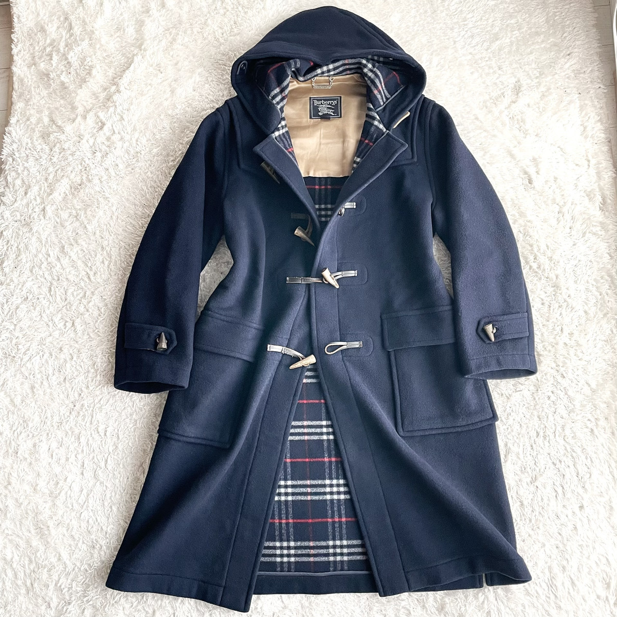 Burberry 新毛100 New Wool メリノ種極上ラム 肉厚 完全別格品 一点物 バーバリー ダッフルコート ロング コート メンズ ネイビー Lサイズ 売買されたオークション情報 Yahooの商品情報をアーカイブ公開 オークファン Aucfan Com