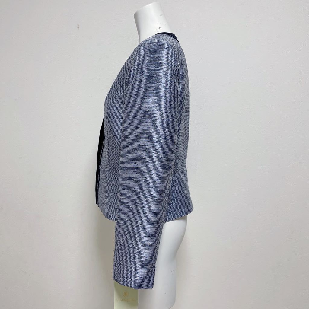 新品 桂由美 YUMI KATSURA フォーマル ノーカラージャケット 入学式 卒業式 入園式 ネイビー ラメ 日本製 サイズ11 未使用タグ付き KATSURA 桂由美 YUMI ジャケットデザイン：ノーカラー 礼服 フォーマルノーカラージャケット