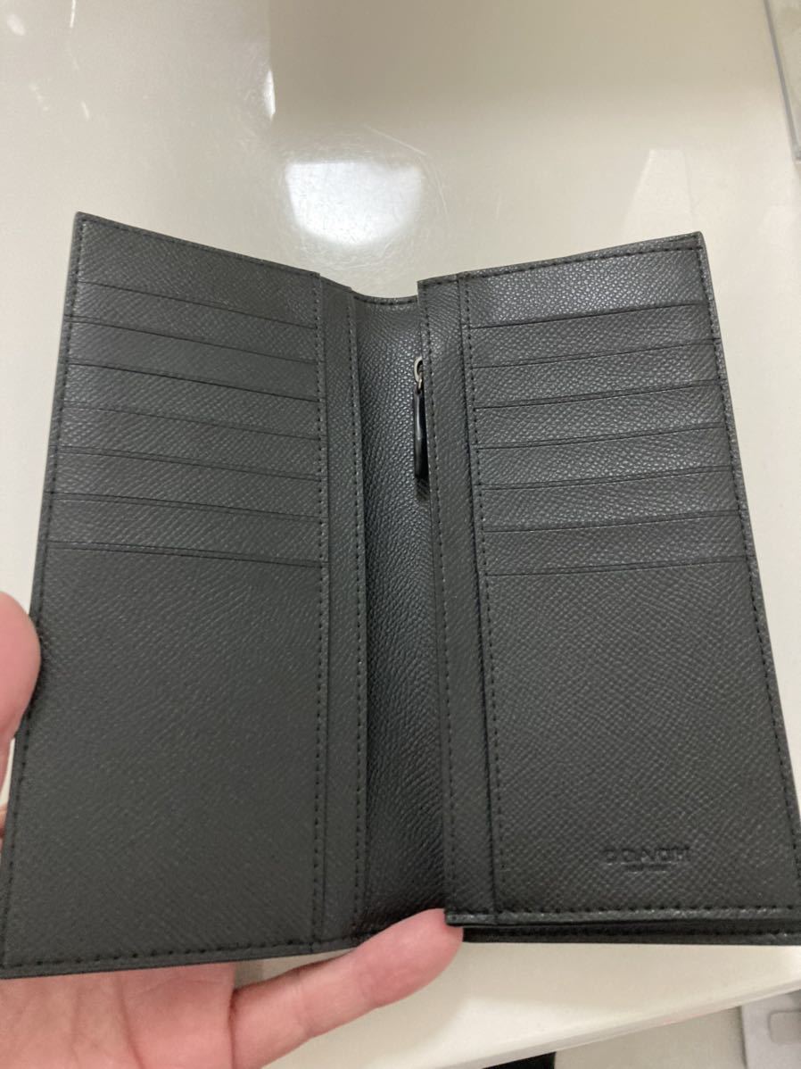 COACH 長財布 コーチキーリング 二つ折 メンズ クロスグレーン 長財布